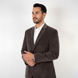 Ralph Lauren CHAPS Corduroy Blazer 46L Brown Single Breasted Vent Sport Coat